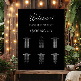 Póster Diagrama de asientos de boda de escritura moderno 