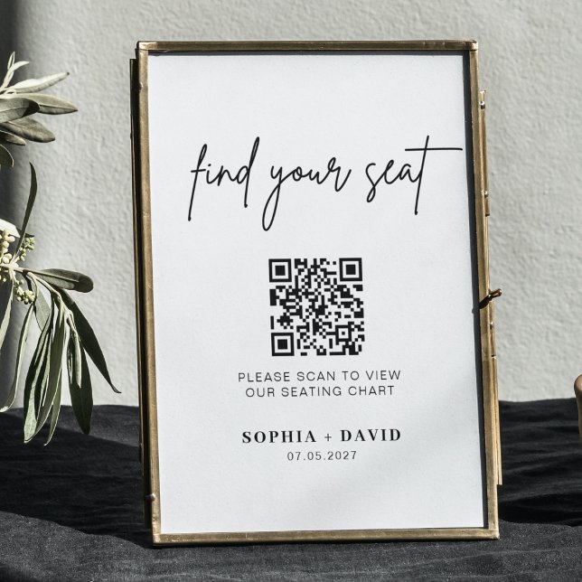 Póster diagrama de asientos del boda de código QR | encue (Subido por el creador)