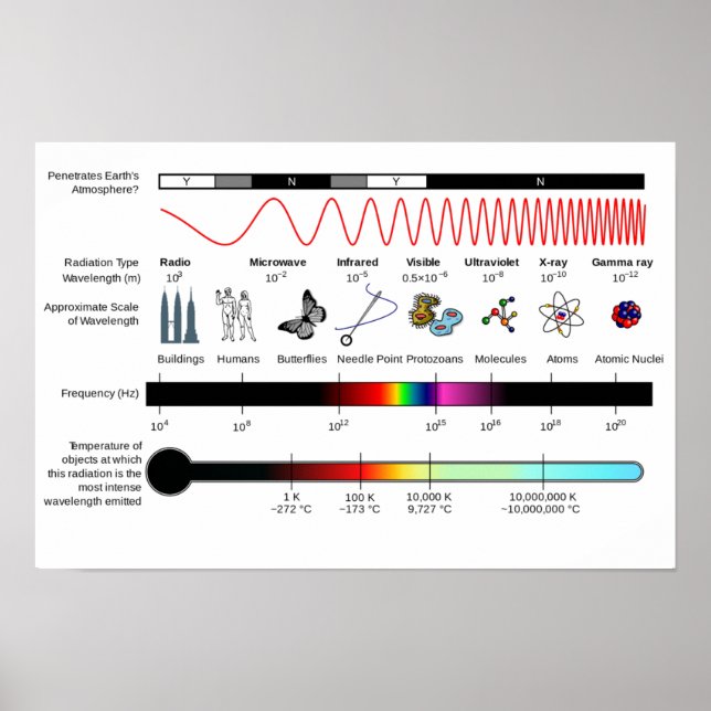 Póster Diagrama de Cartel Propiedades del Espectro Electr (Frente)