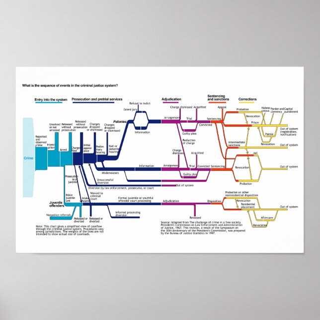 Póster Diagrama de flujo del proceso del sistema de justi (Frente)