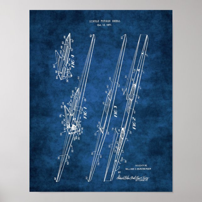 Póster Diagrama de patente de Poster de remo de tripulaci (Frente)