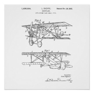 Póster Diagrama de patentes de avión