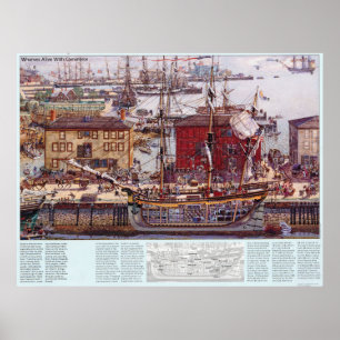 Póster Diagrama de Salem Massachusetts Wharves
