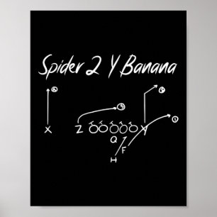 Póster Diagrama de Spider 2 Y Banana Estrategia de Fútbol