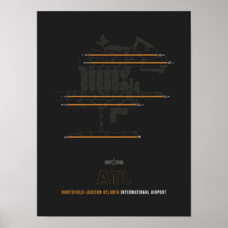 Póster Diagrama del Aeropuerto de ATL - Atlanta