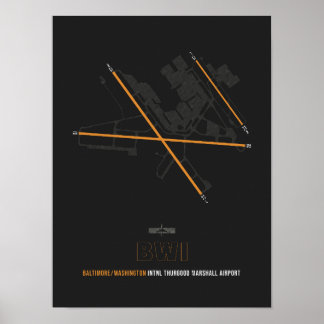 Póster Diagrama del aeropuerto de Baltimore/Washington
