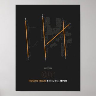 Póster Diagrama del Aeropuerto de Charlotte Douglas