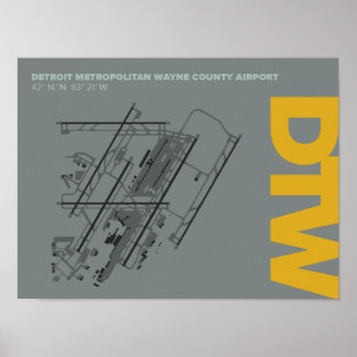 Póster Diagrama del aeropuerto de Detroit (DTW)