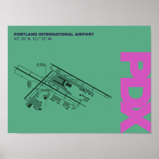 Póster Diagrama del aeropuerto de Portland (PDX)