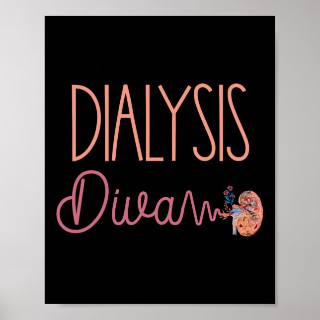 Póster Diálisis Enfermero Técnico de Diva Paciente Cute R (Frente)