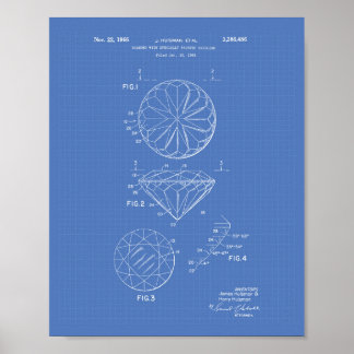 Póster Diamante 1966 Patent Art Blueprint