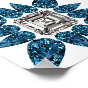 Póster Diamante azul