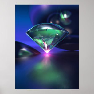 Póster Diamante con morado