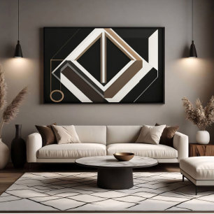 Póster Diamante geométrico abstracto Bauhaus moderno