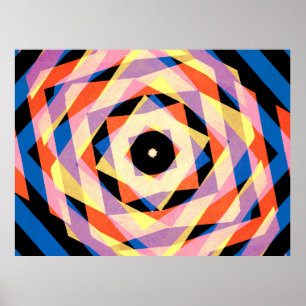 Póster Diamantes a rayas multicolores