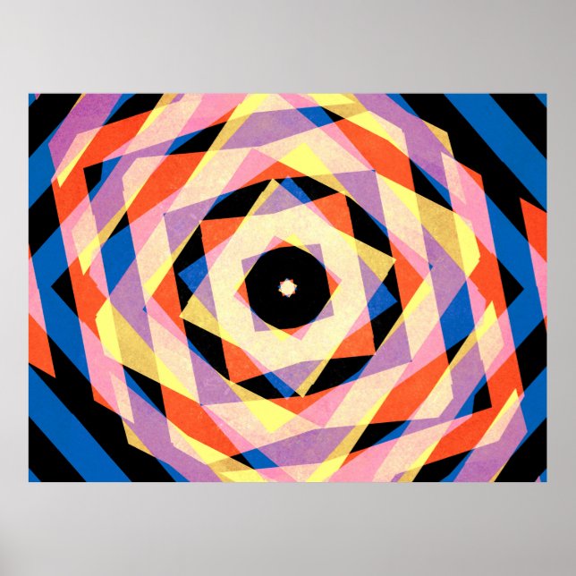 Póster Diamantes a rayas multicolores (Frente)
