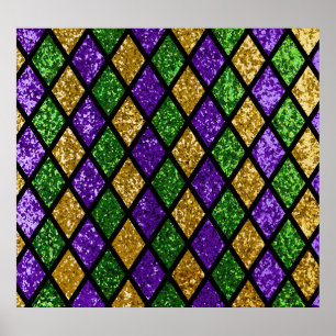 Póster Diamantes de las baldosas, fondo festivo