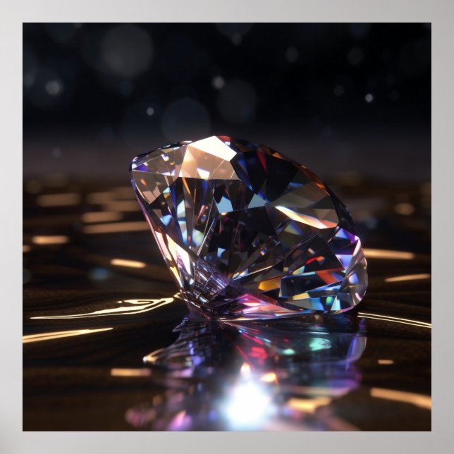 Póster Diamantes pulidos, gemas brillantes zoom (Frente)