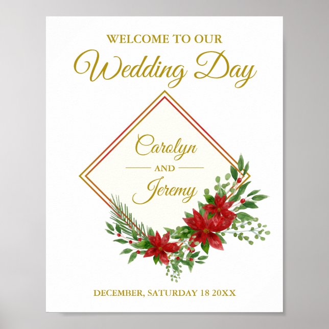 Póster Diamod & Poinsettias Christmas Inspired Wedding (Frente)