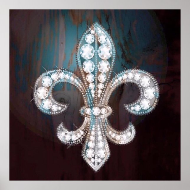 Póster Diamond Fleur de Lis Wooden (Frente)