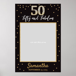 Póster Diamond Gold And Black Birthday Photo Prop Frame