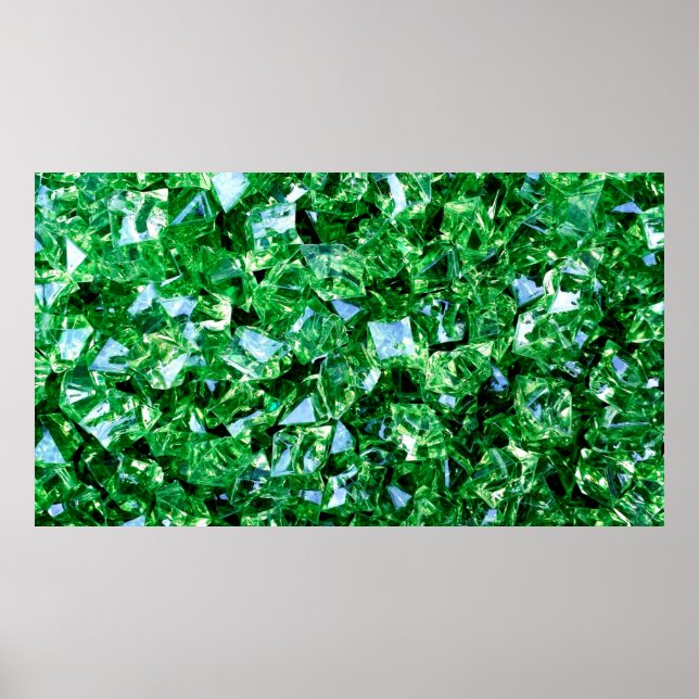 Póster Diamonds green design color shape (Frente)