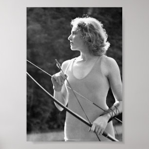 Póster Diana, Archer, bella mujer, deportes, cosecha