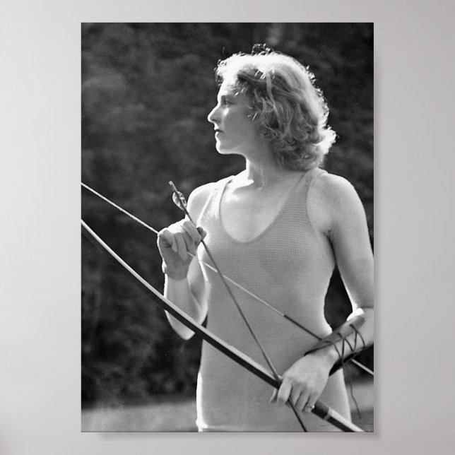 Póster Diana, Archer, bella mujer, deportes, cosecha (Frente)