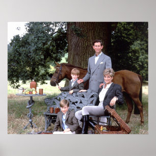 Póster Diana Charles William Harry 1992