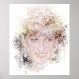 Póster Diana, el retrato acuático de la princesa popular