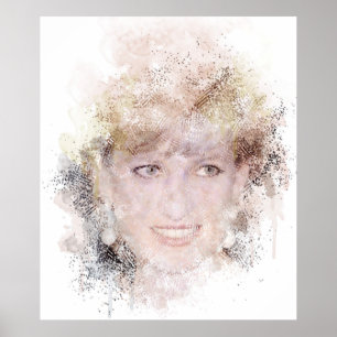 Póster Diana, el retrato acuático de la princesa popular