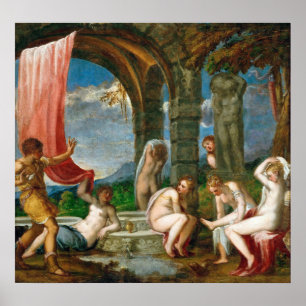 Póster Diana y Actaeon - Andrea Schiavone - c1550