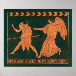 Póster Diana y un Ángel, Mitología Romana Vintage