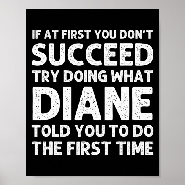 Póster Diane Name D Birthday Funny Christmas J  (Frente)