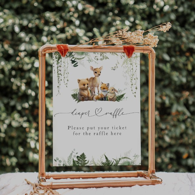 Póster Diapé Baby Shower neutro para animales de Woodland (Subido por el creador)