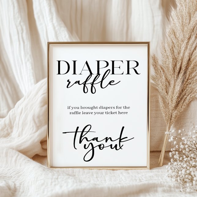 Póster Diaper para Baby Shower con Letra Moderna Simple N (Subido por el creador)