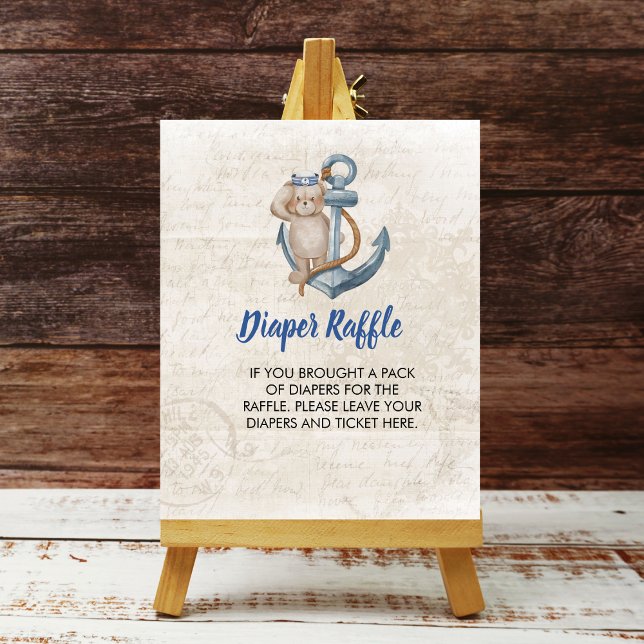 Póster Diaper Raffle Ahoy Es Un Tema Náutico De Niño (Subido por el creador)