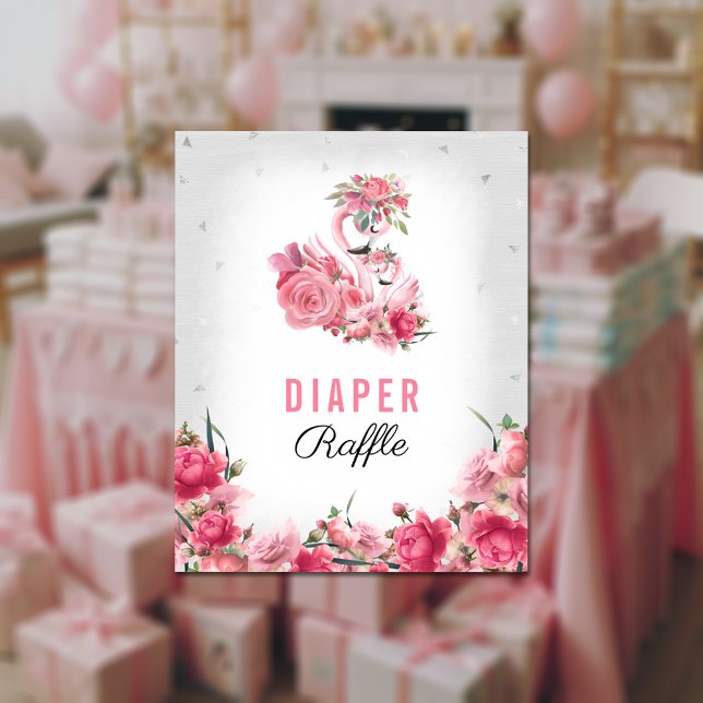 Póster Diaper Raffle Baby Game Silver Flamingo Ballerina (Subido por el creador)