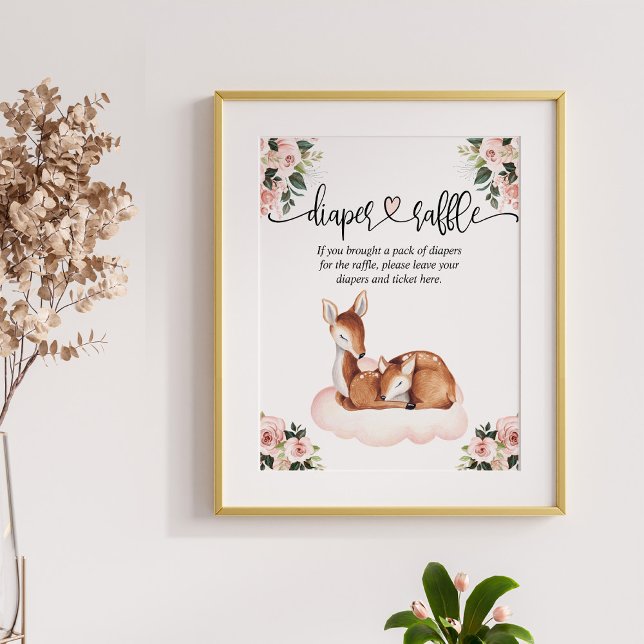 Póster Diaper Raffle Baby Shower Oh Deer (Subido por el creador)