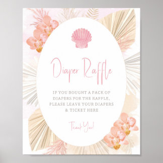 Póster Diaper Raffle Boho Baby Baby Shower