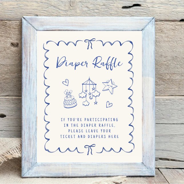 Póster Diaper Raffle Cae Wavy Frame Baby Shower (Subido por el creador)