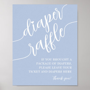 Póster Diaper Raffle Drop Off Boy Baby Shower