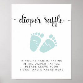 Póster Diaper Raffle Drop Off Mint Pies Baby Shower