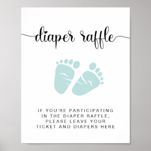 Póster Diaper Raffle Drop Off Mint Pies Baby Shower