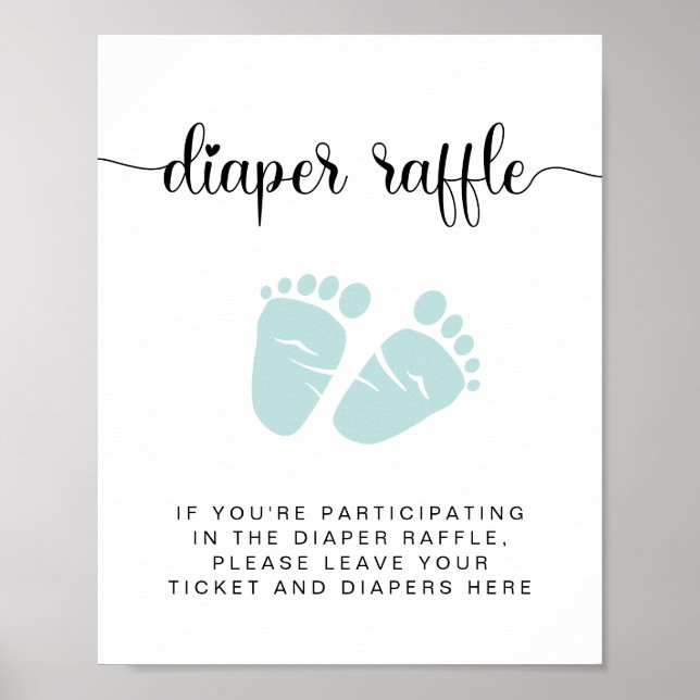 Póster Diaper Raffle Drop Off Mint Pies Baby Shower (Frente)