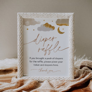 Póster Diaper Raffle Game Twinkle Little Star Baby Shower