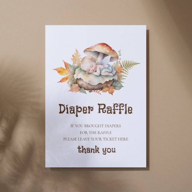 Póster Diaper Raffle Rótulo Baby Shower Woodland Fairy (Subido por el creador)
