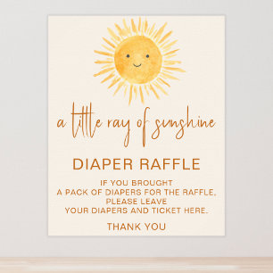 Póster Diaper Raffle Rótulo de Baby Shower con temática s