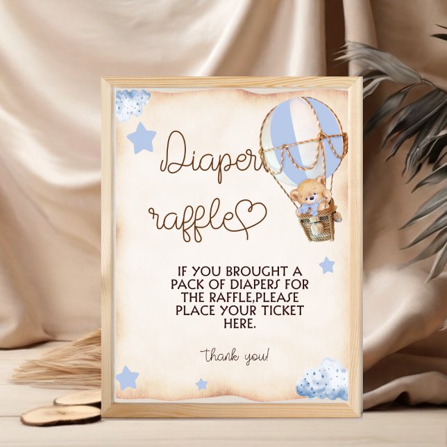 Póster Diaper Raffle Teddy Bear Blue Baby Shower Game (Subido por el creador)