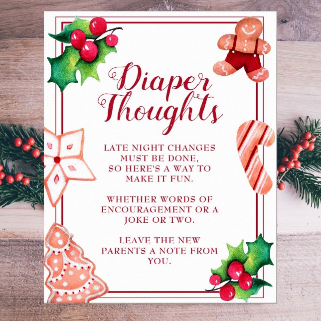Póster Diaper Thoughts Navidades Rótulo Baby Shower (Subido por el creador)